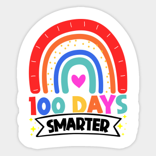 100th Days Smarter - Rainbow Design For Teachers, Educators, And Students Sticker